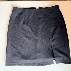 Black Mini Skirt with Slit